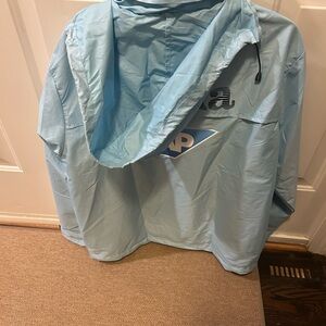 Men's Light Blue Raincoat with Hood